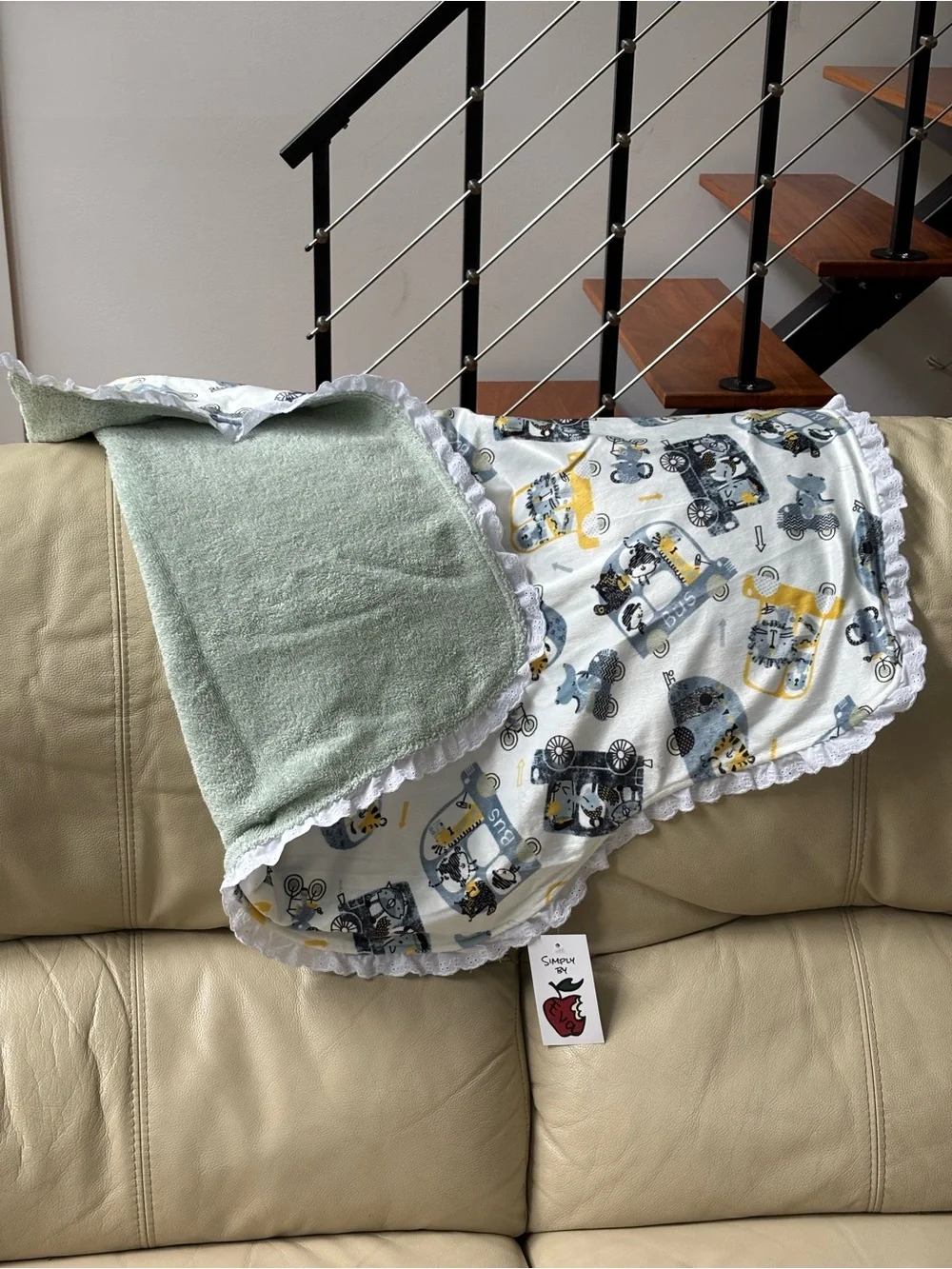 White & Yellow Animal Bus Baby Nursing Cover